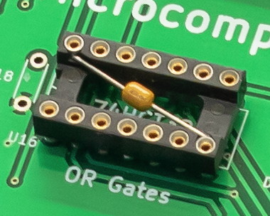IC socket with integrated bypass capacitor.