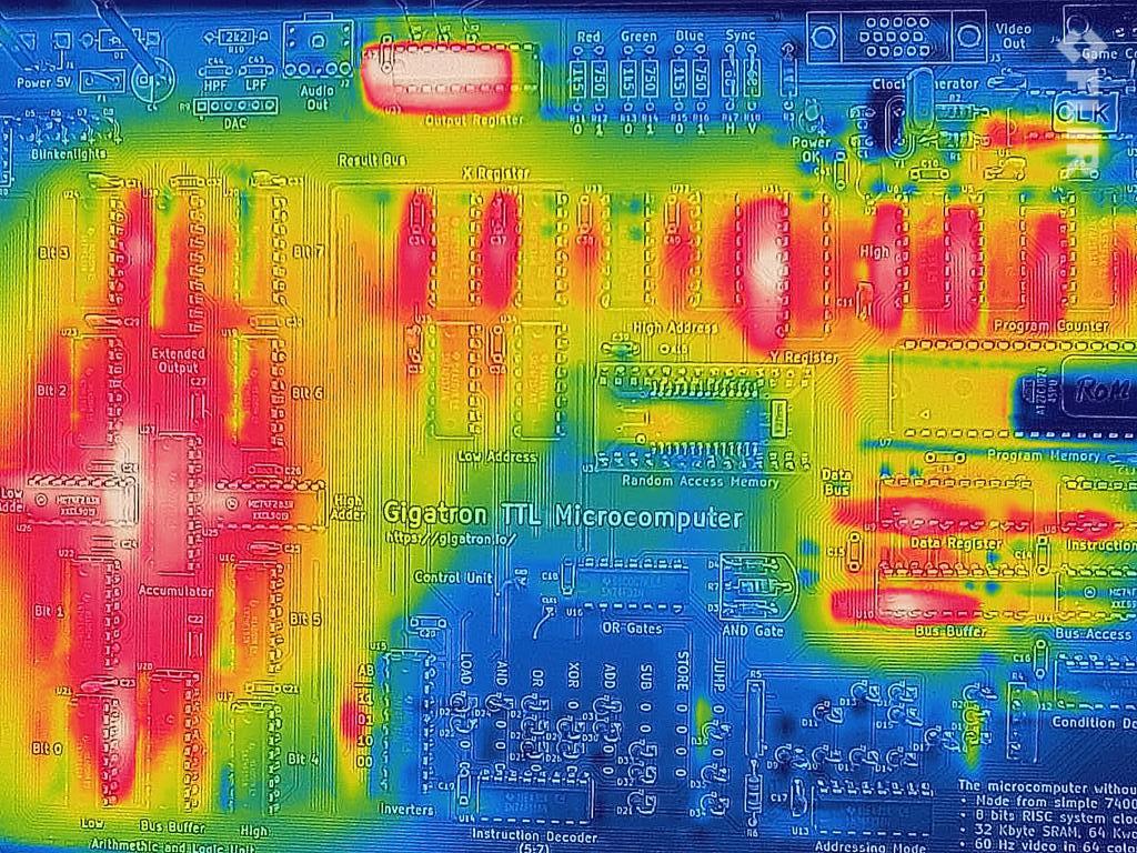 IR image of 15 MHz 74F running Mandelbrot